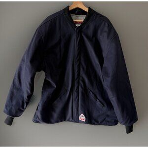 Bulwark Water Repellent Flame Resistant Bomber Jacket Sz XXL-LN Navy